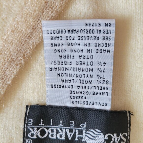 Sag Harbor Petite Wool Floral Embroidered Button-Up Vest Beige L - Picture 5 of 7